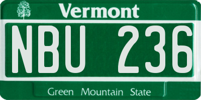 VT license plate NBU236