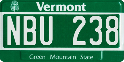 VT license plate NBU238