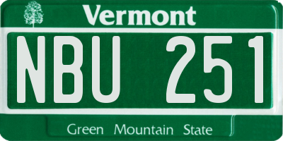 VT license plate NBU251