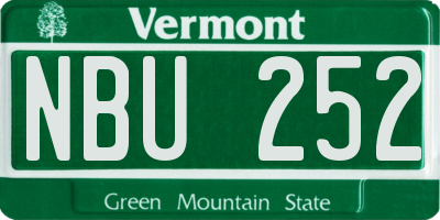 VT license plate NBU252
