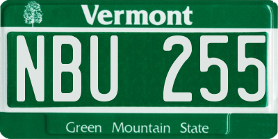 VT license plate NBU255