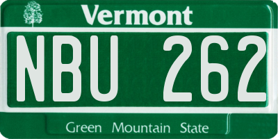 VT license plate NBU262