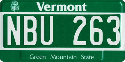 VT license plate NBU263