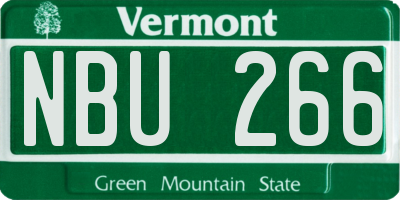 VT license plate NBU266