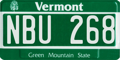 VT license plate NBU268