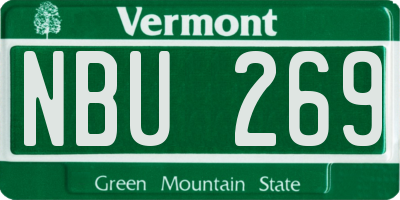 VT license plate NBU269