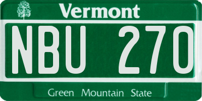 VT license plate NBU270
