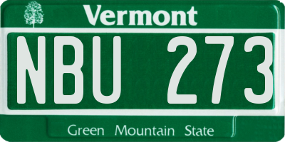 VT license plate NBU273