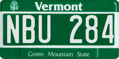 VT license plate NBU284