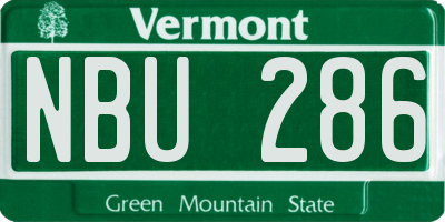 VT license plate NBU286