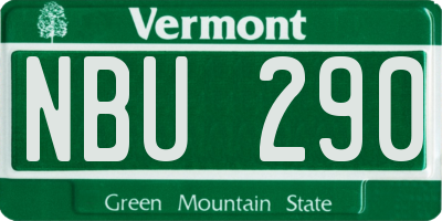VT license plate NBU290