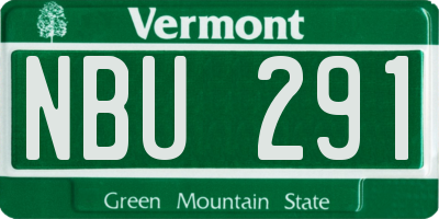 VT license plate NBU291
