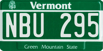 VT license plate NBU295
