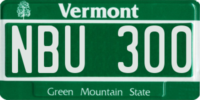 VT license plate NBU300