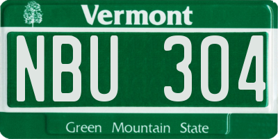 VT license plate NBU304
