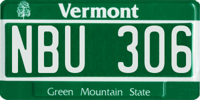 VT license plate NBU306