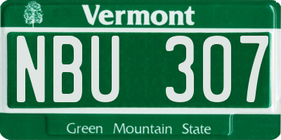 VT license plate NBU307