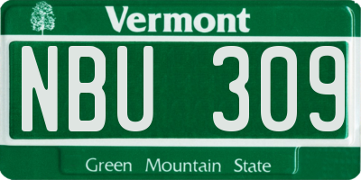 VT license plate NBU309