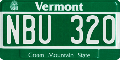 VT license plate NBU320