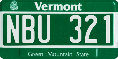 VT license plate NBU321