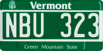 VT license plate NBU323