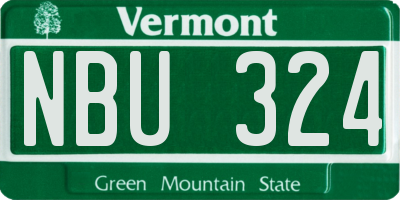 VT license plate NBU324