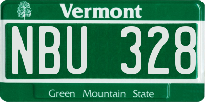 VT license plate NBU328