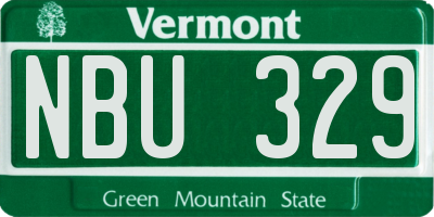 VT license plate NBU329
