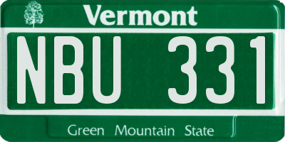 VT license plate NBU331