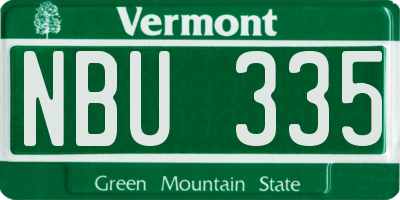 VT license plate NBU335