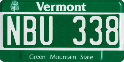 VT license plate NBU338