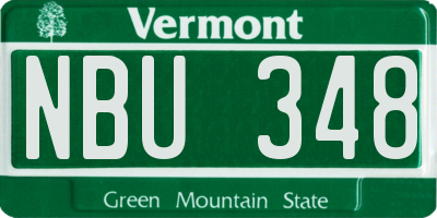 VT license plate NBU348