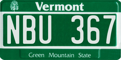 VT license plate NBU367