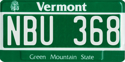 VT license plate NBU368