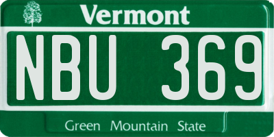 VT license plate NBU369