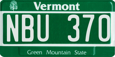 VT license plate NBU370