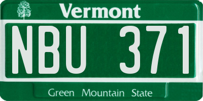 VT license plate NBU371