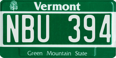 VT license plate NBU394