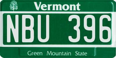 VT license plate NBU396