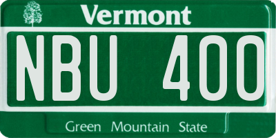 VT license plate NBU400