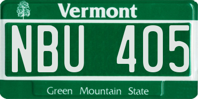 VT license plate NBU405