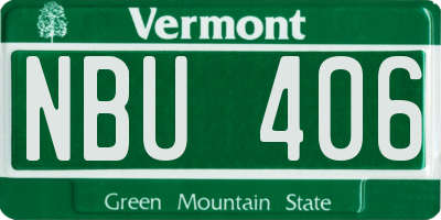 VT license plate NBU406