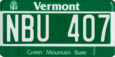 VT license plate NBU407