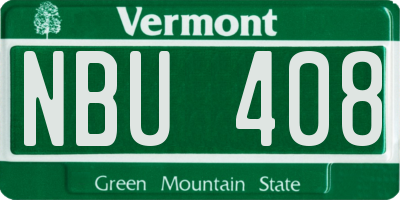 VT license plate NBU408