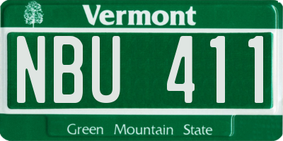 VT license plate NBU411