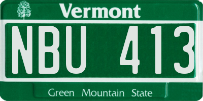 VT license plate NBU413