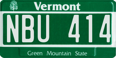 VT license plate NBU414