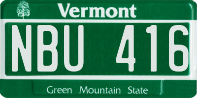 VT license plate NBU416