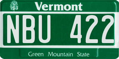 VT license plate NBU422
