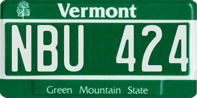 VT license plate NBU424